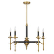 Savoy House Consulate Chandelier 28 Inches Matte Black with Warm Brass 5-Light