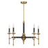Savoy House Consulate Chandelier 28 Inches Matte Black with Warm Brass 5-Light
