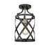 Z-Lite Malcalester 8" Wide Semi-Flush Ceiling Fixture Matte Black / Olde Brass