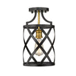Z-Lite Malcalester 8" Wide Semi-Flush Ceiling Fixture Matte Black / Olde Brass