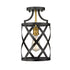 Z-Lite Malcalester 8" Wide Semi-Flush Ceiling Fixture Matte Black / Olde Brass